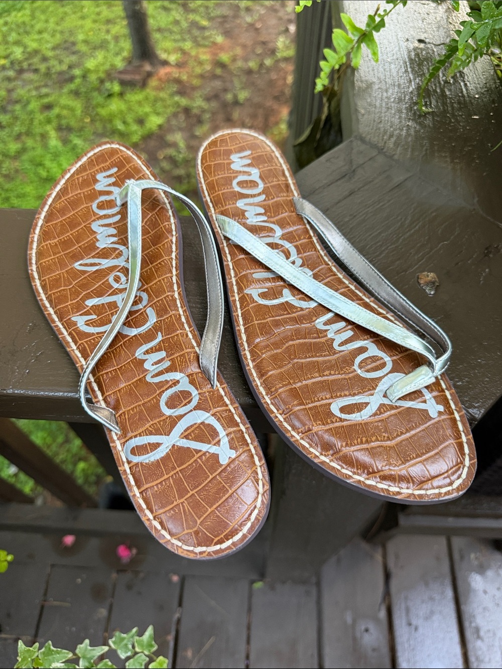 Sam Edelman silver thong Sandals with Silver Straps